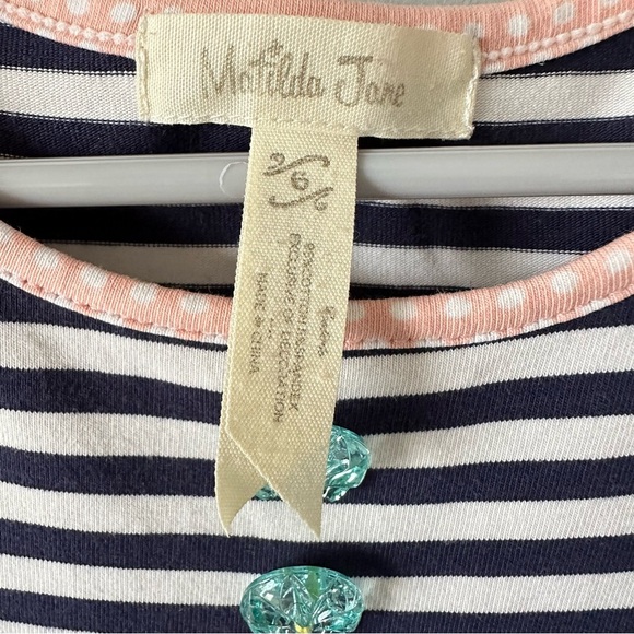 Matilda Jane Sz 6 Gummi Fruits Dress Happy and Free Fruiti Floral Stripes - Picture 5 of 10